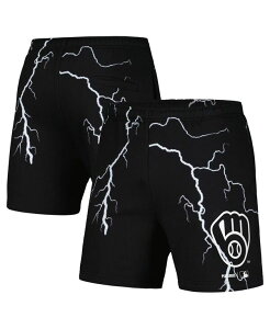 �v���W���[�Y �����Y �{�g���X �n�[�t�p���c�E�V���[�c �V���[�g�p���c PLEASURES Men's Black Milwaukee Brewers Lightning Shorts Black �u���b�N