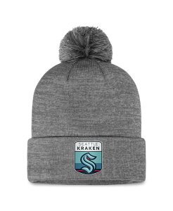 �t�@�i�e�B�N�X �����Y �A�N�Z�T���[ �X�q �j�b�g Fanatics Men's Gray Seattle Kraken Authentic Pro Home Ice Cuffed Knit Hat with Pom Gray �O���[