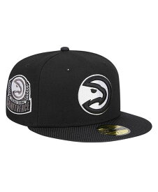 【送料無料】 ニューエラ メンズ 帽子 アクセサリー Men's Black Atlanta Hawks Active Satin Visor 59FIFTY Fitted Hat Black
