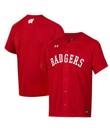 【送料無料】 アンダーアーマー メンズ シャツ トップス Men's Red Wisconsin Badgers Replica Full-Button Baseball Jersey Red