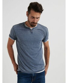 【送料無料】 ラッキーブランド メンズ Tシャツ トップス Men's Venice Burnout Notch Short Sleeves T-shirt American Navy