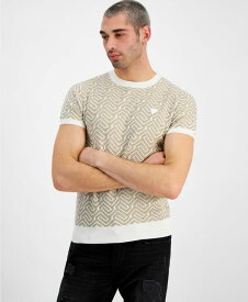 【送料無料】 ゲス メンズ シャツ トップス Men's Regular-Fit Carl Geometric T-Shirt SALT AND KHAKI STORM GEOMETRIC COMBO