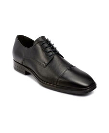 【送料無料】 カール ラガーフェルド メンズ オックスフォード シューズ Men's Leather Cap Toe Derby Lace-Up Shoes Black