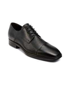 J[ K[tFh Y V[Y IbNXtH[h _[r[ Lbv [X U[ KARL LAGERFELD PARIS Men's Leather Cap Toe Derby Lace-Up Shoes Black ubN