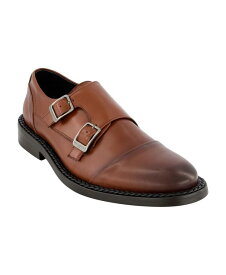 【送料無料】 カール ラガーフェルド メンズ ドレスシューズ シューズ Men's Leather Double Monk Cap Toe Dress Shoes Brown