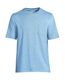 【送料無料】 ランズエンド メンズ Tシャツ トップス Big & Tall Super-T Short Sleeve T-Shirt with Pocket Chicory blue jaspe