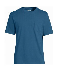 【送料無料】 ランズエンド メンズ Tシャツ トップス Big & Tall Super-T Short Sleeve T-Shirt with Pocket Evening blue