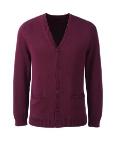 【送料無料】 ランズエンド メンズ ニット・セーター カーディガン アウター Men's School Uniform Cotton Modal Button Front Cardigan Sweater Burgundy