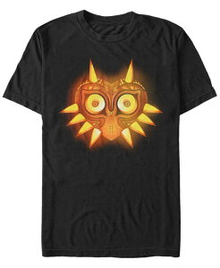 �t�B�t�X�T�� �����Y �g�b�v�X T�V���c Fifth Sun Nintendo Men's Zelda Glowing Majoras Mask Halloween Pumpkin Short Sleeve T-Shirt Black �u���b�N
