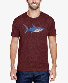 【送料無料】 エルエーポップアート メンズ Tシャツ トップス Men's Premium Blend Daddy Shark Word Art Short Sleeve T-shirt Burgundy