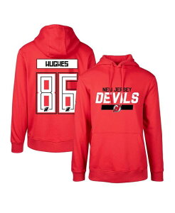 ���x���E�F�A �����Y �A�E�^�[ �p�[�J�[�E�X�E�F�b�g �W���[�W�[ �p�[�J�[ LevelWear Men's Jack Hughes Red New Jersey Devils Podium Name and Number Pullover Hoodie Red ���b�h