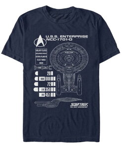 �t�B�t�X�T�� �����Y �g�b�v�X T�V���c Fifth Sun Star Trek Men's The Next Generation U.S.S. Enterprise Ncc-1701-D Schematic Short Sleeve T-Shirt Navy �l�C�r�[