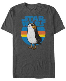 【送料無料】 フィフスサン メンズ Tシャツ トップス Men's Star Wars Last Jedi Porg Retro Stripes Logo Short Sleeve T-shirt Dark Gray