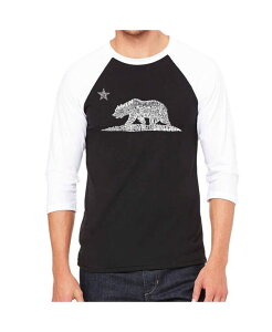 �G���G�[�|�b�v�A�[�g �����Y �g�b�v�X T�V���c LA Pop Art California Bear Men's Raglan Word Art T-shirt Black �u���b�N