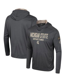 【送料無料】 コロシアム メンズ Tシャツ トップス Men's Charcoal Michigan State Spartans OHT Military-Inspired Appreciation Long Sleeve Hoodie T-shirt Charcoal