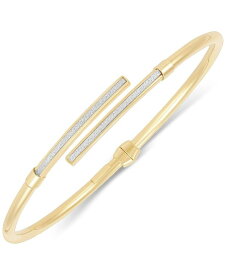 【送料無料】 イタリアン ゴールド レディース ブレスレット・バングル・アンクレット アクセサリー Glitter Polished Bypass Bangle Bracelet in 10k Gold Gold