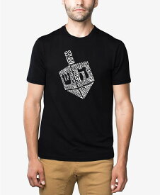 【送料無料】 エルエーポップアート メンズ Tシャツ トップス Men's Hanukkah Dreidel Premium Blend Word Art T-shirt Black