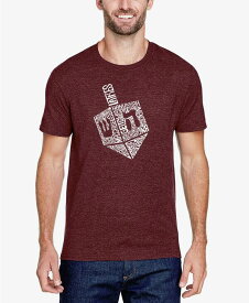 【送料無料】 エルエーポップアート メンズ Tシャツ トップス Men's Hanukkah Dreidel Premium Blend Word Art T-shirt Burgundy