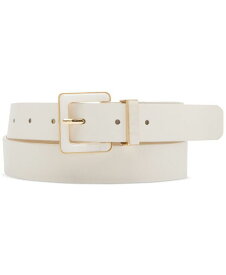 【送料無料】 スティーブ マデン レディース ベルト アクセサリー Women's Imitation Pearl Inlay Faux-Leather Belt Off White