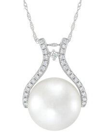 【送料無料】 ホノラ レディース ネックレス・チョーカー・ペンダントトップ アクセサリー Cultured Natural Ming Pearl (14mm) & Diamond (1/5 ct. t.w.) 18" Pendant Necklace in 14k Rose Gold (Also in Cultured White Ming Pearl) White Gold