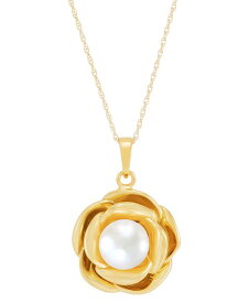 【送料無料】 ホノラ レディース ネックレス・チョーカー・ペンダントトップ アクセサリー Cultured Freshwater Pearl (7-1/2mm) Flower 18" Pendant Necklace in 14k Gold Yellow Gold