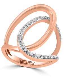 【送料無料】 エフィー レディース リング アクセサリー EFFY&reg; Diamond Interlocking Loop Abstract Statement Ring (1/4 ct. t.w.) in 14k Rose Gold Rose Gld