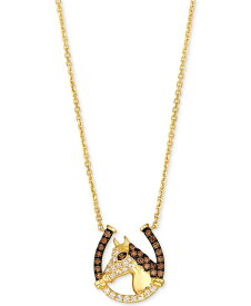 【送料無料】 ル ヴァン レディース ネックレス・チョーカー・ペンダントトップ アクセサリー Chocolate & Nude Diamond Horseshoe 19" Pendant Necklace (1/3 ct. t.w.) in 14k Gold No Color