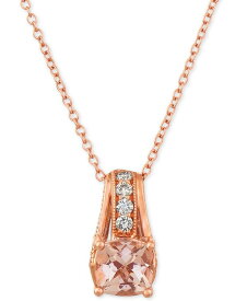 【送料無料】 ル ヴァン レディース ネックレス・チョーカー・ペンダントトップ アクセサリー Peach & Nude Peach Morganite (5/8 ct.t.w.) and Nude Diamonds (1/4 ct. t.w.) 18" Pendant Necklace in 14k Rose Gold Morganite