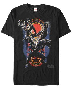 �t�B�t�X�T�� �����Y �g�b�v�X T�V���c Fifth Sun Marvel Men's Black Panther The Big Three Group Shot Short Sleeve T-Shirt Black �u���b�N