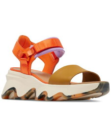 【送料無料】 ソレル レディース サンダル シューズ Women's Kinetic Impact Ankle-Strap Sport Platform Sandals Optimized Orange Honey White