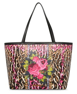 �x�b�c�B�W�����\�� ���f�B�[�X �o�b�O �g�[�g�o�b�O �h�J Betsey Johnson Leopard Embroidered Patch Tote Multi �}���`�J���[