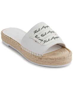 J[ K[tFh fB[X V[Y T_ vbgtH[ S KARL LAGERFELD PARIS Cherie Logo Slip-On Espadrille Platform Slide Sandals Bright White zCg