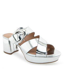 GA\[Y fB[X V[Y T_ vbgtH[ Aerosoles Women's Collin Buckle Slip-On Platforms Silver Mirror Metallic Polyurethane Vo[