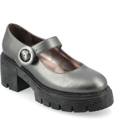 【送料無料】 ジュルネ コレクション レディース パンプス シューズ Women's Zarynn Mary Jane Treaded Outsole Platform Pumps Pewter