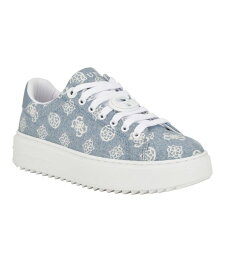 【送料無料】 ゲス レディース スニーカー シューズ Women's Denesa Treaded Platform Lace-Up Sneakers Light Denim Logo