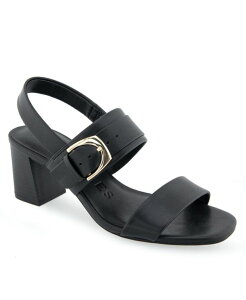 �G�A���\�[���Y ���f�B�[�X �V���[�Y �T���_�� �q�[�� Aerosoles Women's Ellazia Buckle Strap Sandal Heels Black Polyurethane �u���b�N