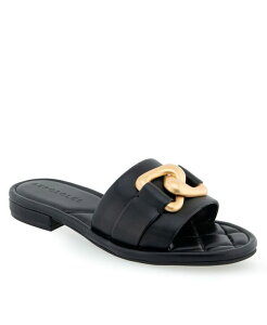 �G�A���\�[���Y ���f�B�[�X �V���[�Y �T���_�� Aerosoles Women's Big Charm Buckle Sandals Black Polyurethane �u���b�N