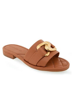 �G�A���\�[���Y ���f�B�[�X �V���[�Y �T���_�� Aerosoles Women's Big Charm Buckle Sandals Tan Polyurethane Leather �^��