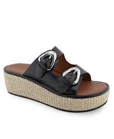 【送料無料】 エアロソールズ レディース サンダル シューズ Women's Darcy Wedge Sandals Black Leather