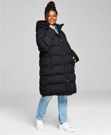 【送料無料】 BCBジェネレーション レディース ジャケット・ブルゾン アウター Women's Plus Size Hooded Puffer Coat Black