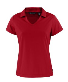 【送料無料】 カッターアンドバック レディース シャツ トップス Women's Daybreak Eco Recycled V-neck Polo Shirt Cardinal red