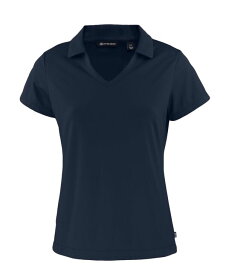 【送料無料】 カッターアンドバック レディース シャツ トップス Women's Daybreak Eco Recycled V-neck Polo Shirt Navy blue