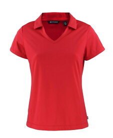 【送料無料】 カッターアンドバック レディース シャツ トップス Women's Daybreak Eco Recycled V-neck Polo Shirt Red