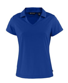 【送料無料】 カッターアンドバック レディース シャツ トップス Women's Daybreak Eco Recycled V-neck Polo Shirt Tour blue