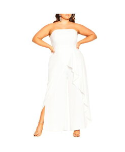 VeB[VbN fB[X {gX JWApc vXTCY WvX[c CITY CHIC Plus Size Attract Jumpsuit Ivory AC{[