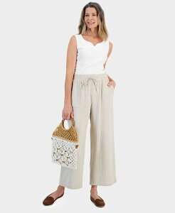�X�^�C���A���h�R�[ ���f�B�[�X �{�g���X �J�W���A���p���c �v�` �p���c Style & Co Petite Gauze Wide-Leg Pull-On Pants Stone Wall �X�g�[��