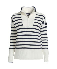 【送料無料】 ランズエンド レディース ニット・セーター アウター Women's Drifter Pullover Sweater Ivory/balanced navy stripe