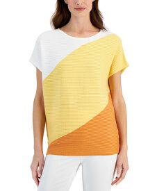 【送料無料】 ティー・タハリ レディース シャツ トップス Women's Colorblocked Drop-Shoulder Sweater Sunray Yellow