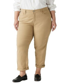 【送料無料】 リーバイス レディース デニムパンツ ジーンズ ボトムス Trendy Plus Size Mid-Rise Boyfriend Jeans Khaki Twill