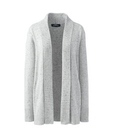【送料無料】 ランズエンド レディース ニット・セーター カーディガン アウター Women's School Uniform Cotton Modal Shawl Collar Cardigan Sweater Pale gray heather donegal